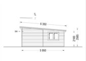 Doppelgarage aus Holz mit Pultdach (44mm) 6x6m, 36m² – Bild 7