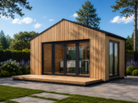 Gartenhaus ANTONIA (34mm + Holzverschalung ), 5x3m, 15m² Isoliert