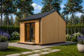 Gartenhaus ANTONIA (34mm + Holzverschalung ), 5x3m, 15m² Isoliert – Bild 2
