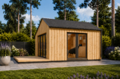 Gartenhaus ANTONIA (34mm + Holzverschalung ), 5x5m, 25m² – Bild 3