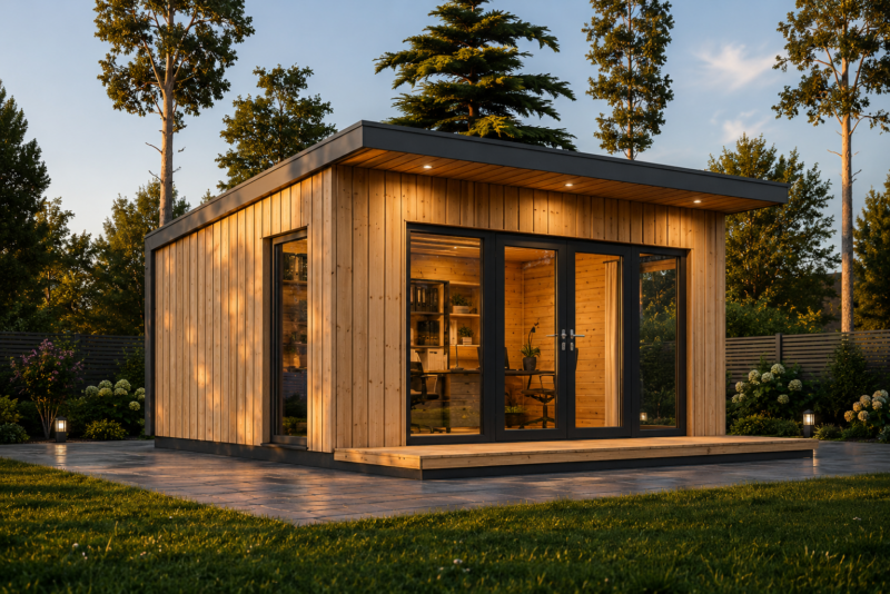 Gartenhaus EMIL (34mm + Holzverschalung ), 5x3m, 15m² Isoliert