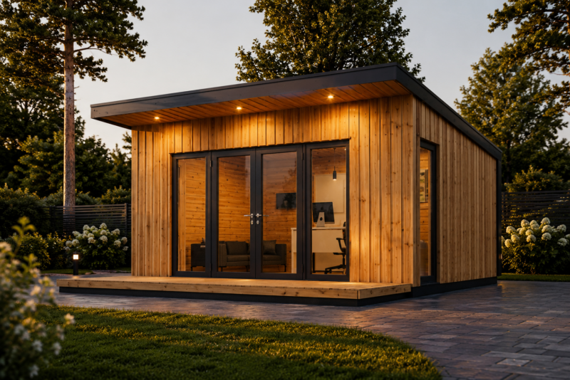 Gartenhaus EMIL (34mm + Holzverschalung ), 5x3m, 15m²
