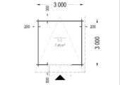 Gartenhaus MALTAN (34mm) 3x3m, 9m² – Bild 4
