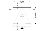 Gartenhaus MALTAN (34mm) 3x3m, 9m² – Bild 4