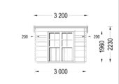 Gartenhaus MALTAN (34mm) 3x3m, 9m² – Bild 5