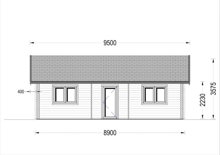 Blockbohlenhaus GRAZ (44mm) 54m²