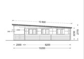 Blockbohlenhaus HANNES (66 mm) · 42 m² + 10 m² überdachte Terrasse · Pultdach – Bild 8