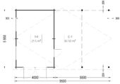 Holzgarage mit (44 mm) 4x6 m mit Doppelcarport 5.5x6 m – Bild 6