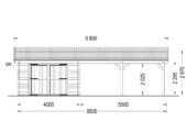 Holzgarage mit (44 mm) 4x6 m mit Doppelcarport 5.5x6 m – Bild 9