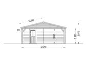 Holzgarage mit (44 mm) 4x6 m mit Doppelcarport 5.5x6 m – Bild 10