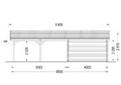 Holzgarage mit (44 mm) 4x6 m mit Doppelcarport 5.5x6 m – Bild 7