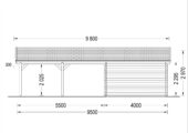 Holzgarage mit (44 mm) 4x6 m mit Doppelcarport 5.5x6 m – Bild 7
