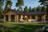 Bungalow Neusiedl (66 mm + Holzverschalung), Isoliert 129 m²