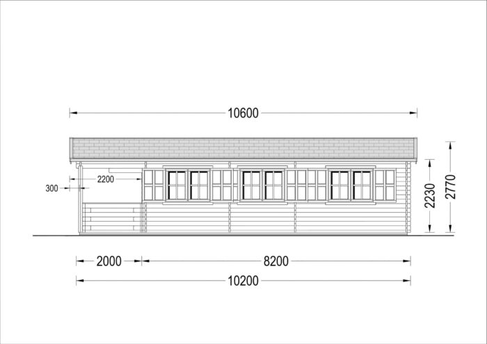 Blockbohlenhaus HANNES (66 mm) 42 m²