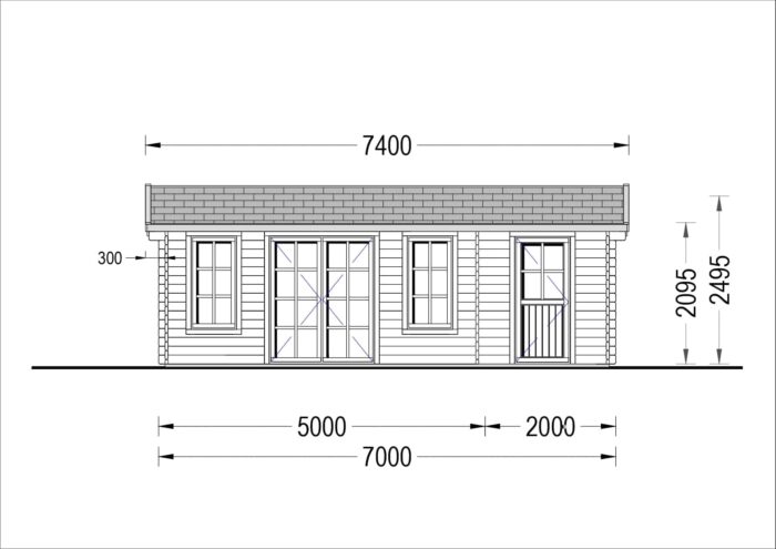 Blockbohlenhaus LEONIE 28m²