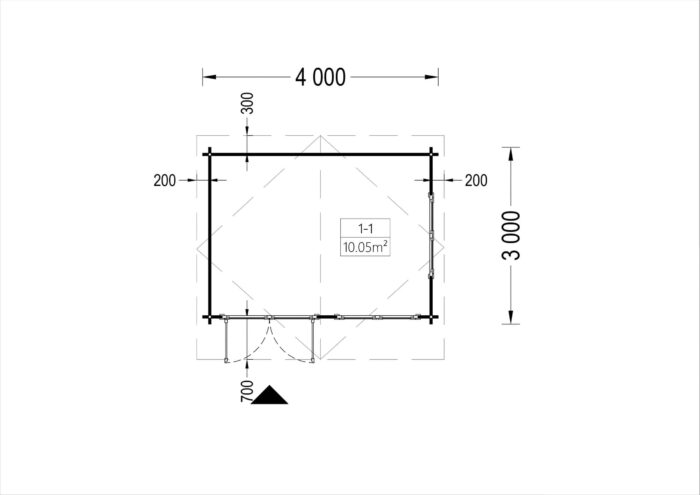 Premium Gartenhaus LINZ 4X3 m, 12 m²