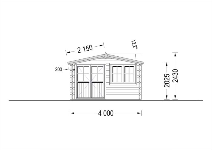 Premium Gartenhaus LINZ 4X3 m, 12 m²