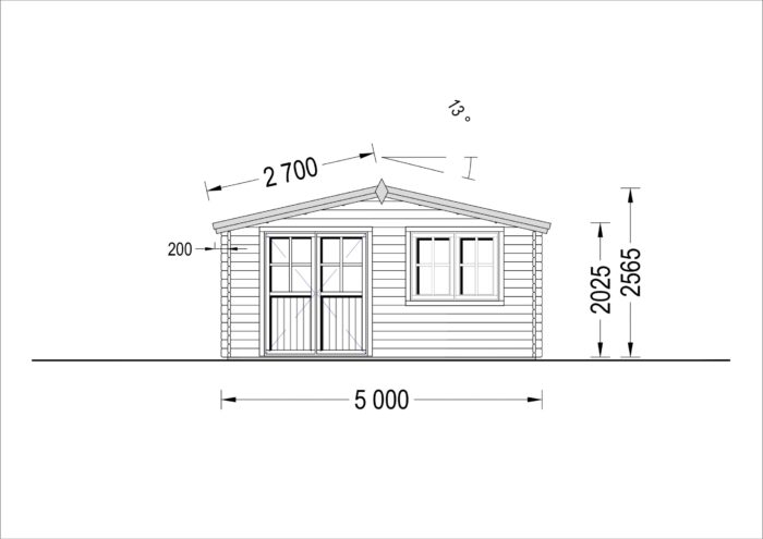 Premium Gartenhaus LINZ 5x5m, 25m²