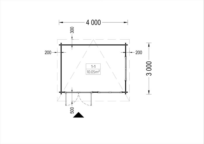 Premium Gartenhaus LINZ 4X3 m , 12m² mit Pultdach