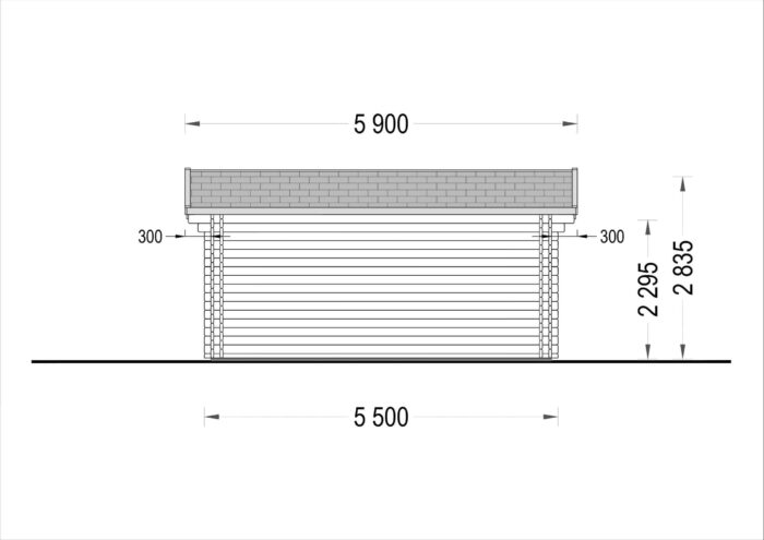 Blockbohlenhaus MARIA (44 + 44 mm) 30 m²