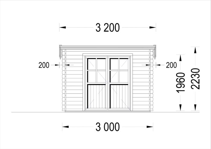 Premium Gartenhaus MALTAN (34mm) 3x3m, 9m²