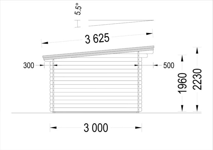 Premium Gartenhaus MALTAN (34mm) 3x3m, 9m²