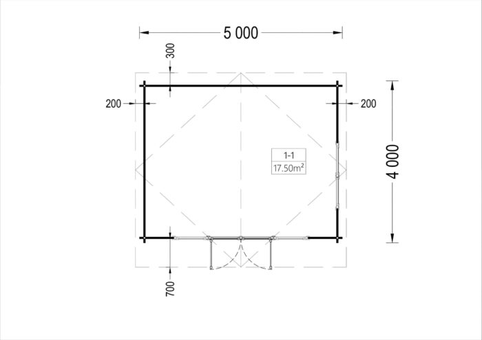 Gartenhaus MARTINA, 5x4m, 20m²