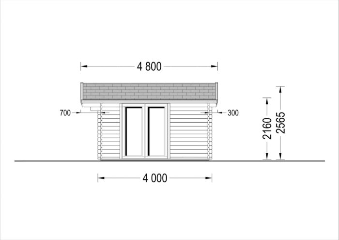 Gartenhaus MARTINA, 5x4m, 20m²