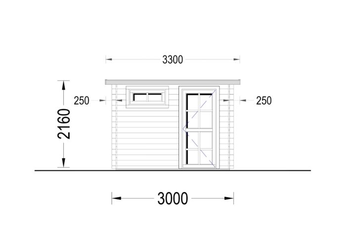 Gartenhaus aus Holz Kit (28mm), 3x2m, 6m²