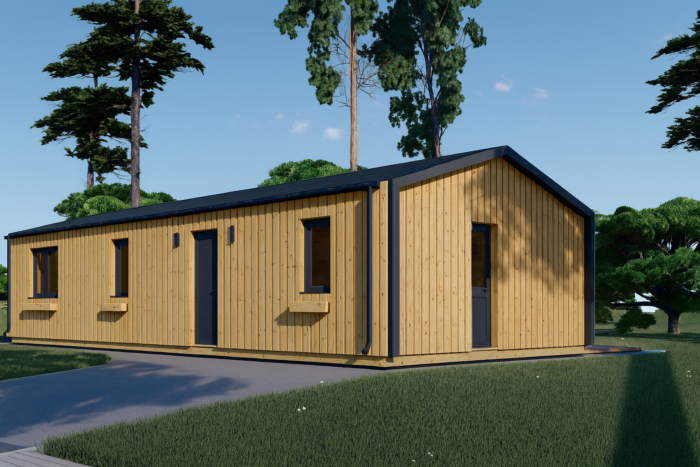 Blockbohlenhaus NIKI (44 mm + Holzverschalung), 12.7x6.2 m, 78 m² – Bild 3