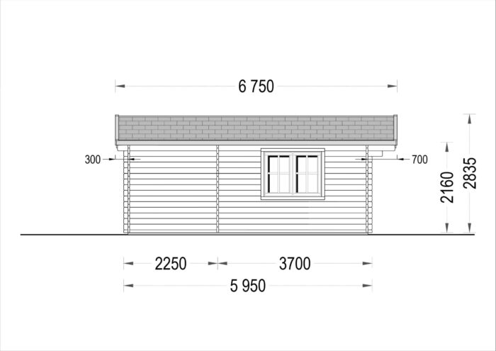 Gartenhaus Nele, 6x6m, 36m²