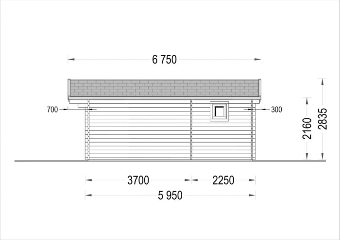 Gartenhaus Nele, 6x6m, 36m²