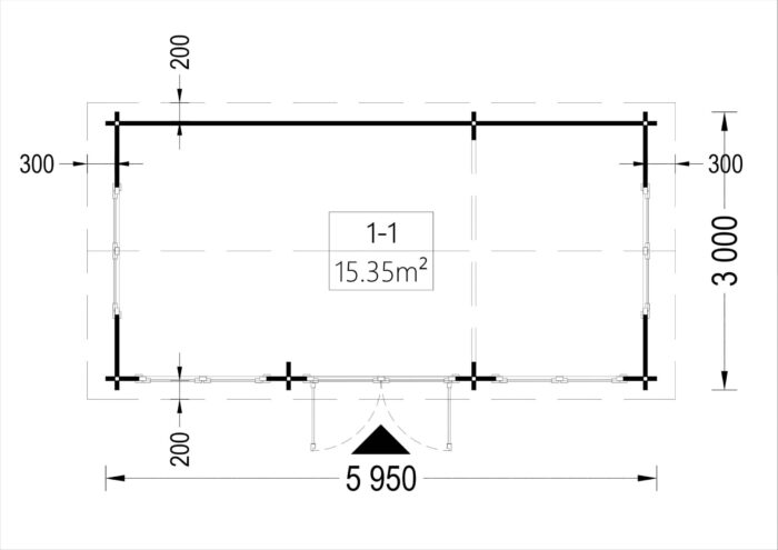 Gartenhaus OSKAR, 6x3 m, 18 m²