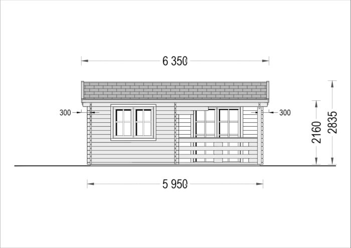 Blockbohlenhaus BASEL 6x6 m, 36 m²