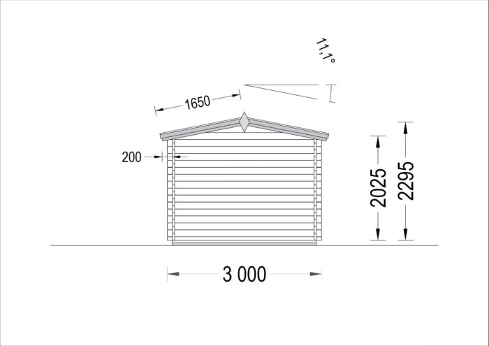 Gartenhaus PETRA (34 mm), 3x4 m