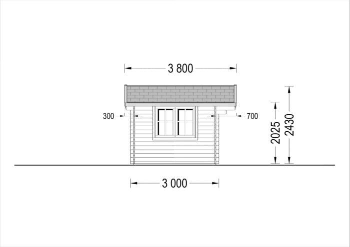 Premium Gartenhaus RUDI (34mm) 4x3m, 12m²