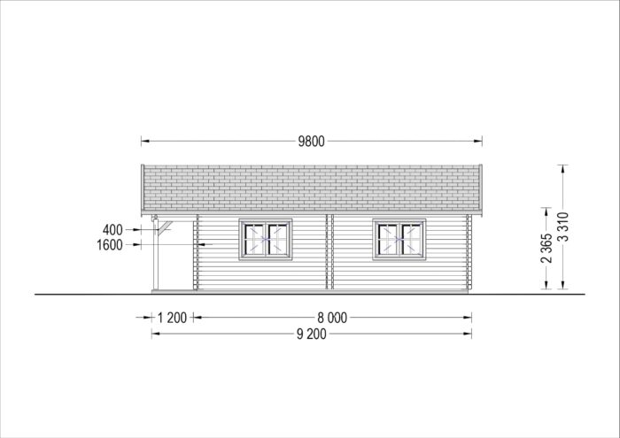 Blockbohlenhaus FLORENZ (66mm), 100m² + 20m² Terrasse