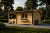 Gartenhaus aus Holz SABINE, 4x5.75 m, 16 m² + 7 m² Terrasse – Bild 3