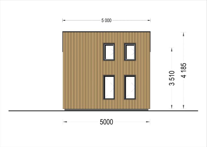 Blockbohlenhaus SANDRA (44mm + Holzverschalung), 20m²