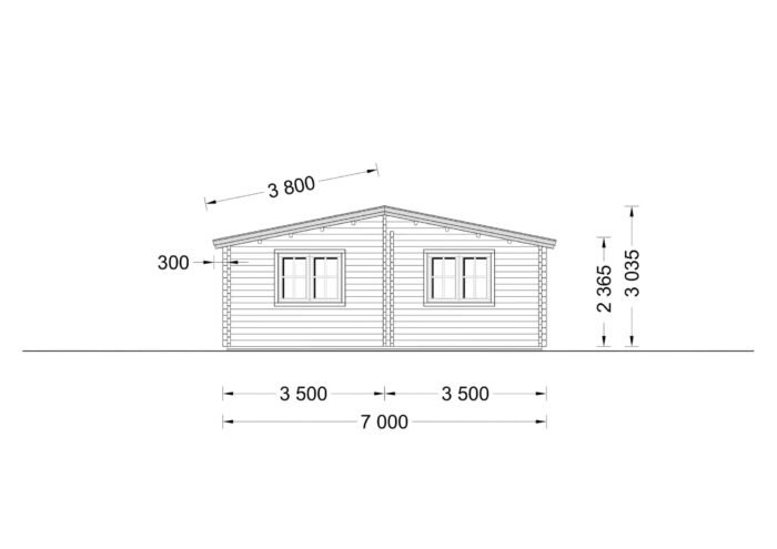 Premium Blockbohlenhaus ULRICH, 70m²