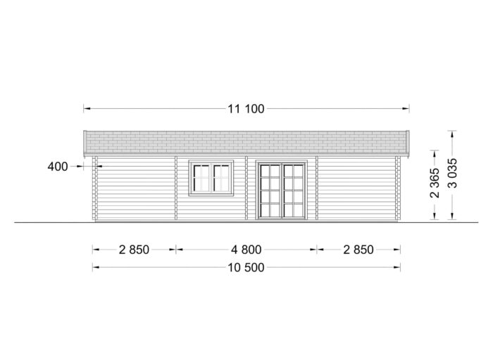 Premium Blockbohlenhaus ULRICH, 70m²