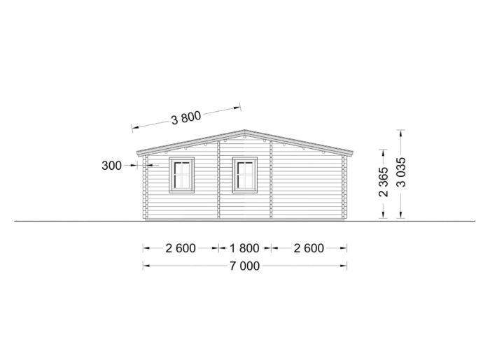 Premium Blockbohlenhaus ULRICH, 70m²