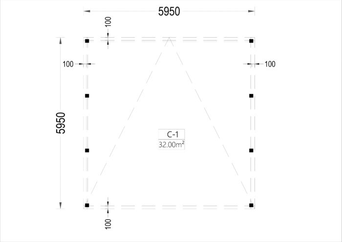 Doppelcarport aus Holz mit Flachdach, 6x6m, 36m²