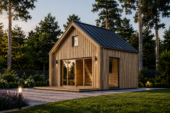 Blockbohlenhaus SASCHA (44 mm + Holzverschalung), 20 m² – Bild 2