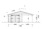 Einzelgarage (44mm) 4x6m mit Carport 3x6m – Bild 10