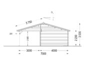 Einzelgarage (44mm) 4x6m mit Carport 3x6m – Bild 8