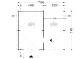 Einzelgarage (44mm) 4x6m mit Carport 3x6m – Bild 6