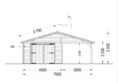 Einzelgarage (44mm) 4x6m mit Carport 3x6m – Bild 7