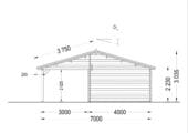Einzelgarage (44mm) 4x6m mit Carport 3x6m – Bild 9