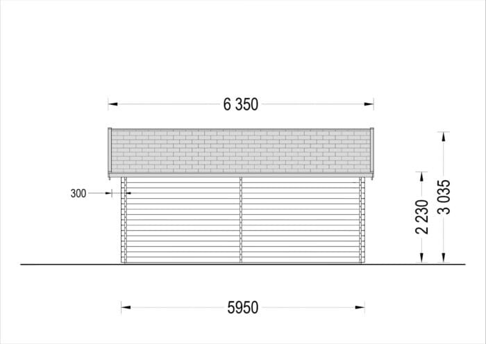 Einzelgarage (44mm) 4x6m mit Carport 3x6m – Bild 10